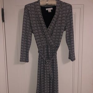 Liz Claiborne Black/White Patterned Dress-Small.